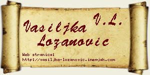 Vasiljka Lozanović vizit kartica